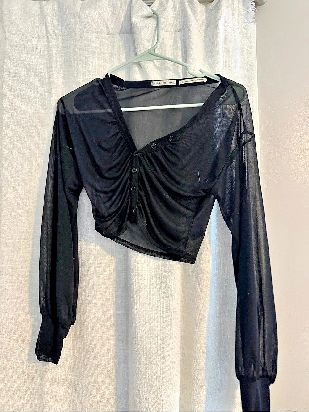 Urban Outfitters Women'Small Ruched Sheer Blouse Small Like New